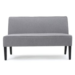 Contemporary Loveseat & Upholstered Fabric And Birch Wood Legs - Gray
