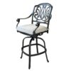 Round 4 Person 42" Long Bar Height Dining Set With Cushions - Dark Gray / White - Image 3