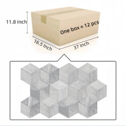 Hexagon Carrara Stone Marble Tile Ol Textured 3D Fluted (Set of 12) - Natural / Gray