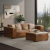 Rex - 2 Seater Sofa And Ottoman - Brown - Image 18