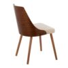 Anabelle - Mid-Century Modern Chair (Set of 2) - Cream / Walnut - Image 4