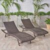 Kauai - Modern Style Wicker Chaise Lounge - Brown Multi - Image 5