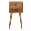 Mini 2 Drawer Nightstand - Oak - Image 10