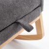 Accent Rocking Chair With Footrest High Back Rubber Wood Rocking Legs Bedroom Living Space - Gray - Image 7