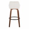 Daniella - Contemporary Fixed Height Barstool & Swivel And Round Footrest (Set of 2) - Walnut / White - Image 5