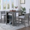 Graham - 3 Piece Small Space Counter Height Dining Table With Shelves And 2 Chairs (Set of 3) - Gray - Image 12
