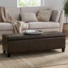 Elegant Storage Ottoman Bench With Birch Legs - Brown - Image 6