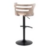 Cosi - Mid-Century Modern Adjustable Barstool With Swivel With Rounded T Footrest (Set of 2) - Black / Light Gray / Cream - Image 4