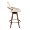 Cosmo - Mid-Century Counter Stool - Walnut / Cream - Image 2