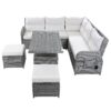 Outdoor Furniture Set Patio Rattan Furniture Set With An Adjustable Table, Recliners With Extendable Side Tables, And 2 Ottomans For Patio, Lawn, Backyard, Pool - Beige - Image 12