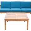 Perla - 3 Seater Sofa And Table Set - Blue - Image 4