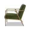 Aerin - Hammered Brass Upholstered Accent Arm Chair - Olive Green - Image 3
