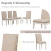 5 Piece Farmhouse Dining Table Set Wood Round Extendable Dining Table And 4 Upholstered Dining Chairs - Oak Natural / Antique White - Image 8