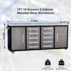 Storage Cabinets With Workbench (10 Drawers & 2 Cabinets) - Silver - Image 4