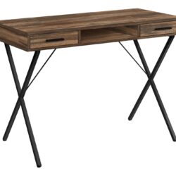 Computer Desk, Home Office, Laptop, Left, Right Set-Up, Storage Drawers, Work, Contemporary, Modern - Brown