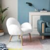Imitation Lamb Fabric Sofa Chair - White - Image 6