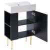 Bathroom Vanity, Combo Cabinet, Bathroom Storage Cabinet, Single Ceramic Sink, Left Side Storage - Black - Image 12