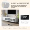 Modern TV Stand For Up To 70" TV, Entertainment Center TV Media Console Table, With 3 Shelves And 2 Cabinets, TV Console Cabinet Furniture For Living Room - White - Image 9