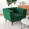 Addison - Lounge Chair Dark - Brown / Dark Green - Image 12