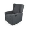 Landau - Contemporary Fabric Upholstered Swivel Recliner - Charcoal - Image 7