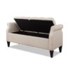 Jacqueline - Tufted Roll Arm Storage Bench - Sky Neutral Beige - Image 2