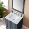 Elegant Sintered Stone Bathroom Vanity Top With Rectangular Ceramic Sink - Carrara White - Image 2