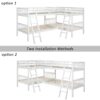 Twin L-Shaped Bunk Bed With Ladder - White - Image 5