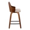 Ariana - Mid-Century Modern Fixed Height Counter Stool With Swivel Square Footrest (Set of 2) - Walnut / Beige - Image 3