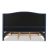 Marcella - King Upholstered Shelter Headboard Bed Set - Dark Sapphire Blue - Image 6