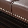 Bedroom End Of Bed Bench Tufted Upholstered End Of Bed Bench End Of Bed Entrance Shoe Bench, 60" With Nailhead Trim And Shelf Bedroom Upholstered Leather Bench Living Room Shoe Rack Footstool - Dark Brown - Image 15