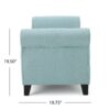 Hayes - Contemporary Armed Storage Bench With Rolled Arms - Light Blue - Image 8