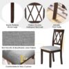 3 Piece Kitchen Dining Set With Drop Leaf Dining Table And 2 Dining Upholstered Chairs, Dining Room Set For Small Places - Brown - Image 3