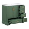 Traditional Bathroom Vanity With Resin Sink Combo Set, Bathroom Cabinet With Two Doors And Four Drawers - Green - Image 20