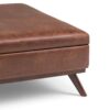 Owen - Square Coffee Table Storage Ottoman - Distressed Saddle Brown - Image 4
