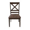 Country Style Dining Chairs (Set of 2) With Cross Back Design - Brown - Image 4
