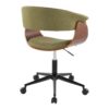 Vintage Mod - Mid-Century Modern Office Chair - Black / Walnut / Green - Image 3