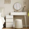 Table Dresser Without Mirror, Compact Dresser Accessories Storage Drawer - White - Image 7