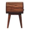 Circular Bedside Table With Open Slot - Caramel - Image 9