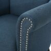Elegant Fabric Club Chair With Nailhead Trim And Birch Wood Legs - Navy Blue - Image 11