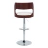 Cecina - Mid-Century Modern Adjustable Height Barstool With Swivel With Oval Footrest (Set of 2) - Chrome / Cherry / White - Image 5