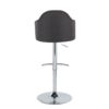 Ahoy - Contemporary Adjustable Barstool With Swivel With Rounded T Footrest (Set of 2) - Chrome / Charcoal - Image 5