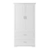 Tall Bathroom Storage Cabinet, With Two Doors And Drawers, Adjustable Shelf, MDF Board - White - Image 21