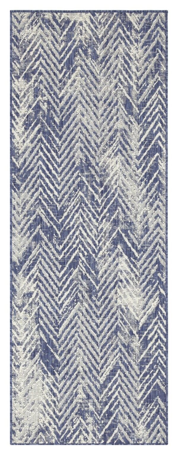 Sunshine - 2'7" X 7'3" Indoor, Outdoor, Area Rug Polypropylene - Blue