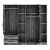 6 Door Wardrobe With Shelves And Drawers - Gray - Image 4