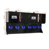 Wall Mounted Double Door Storage Cabinet With Tool Rack And Hooks, Stainless Steel - Black / Red - Image 4