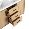 Original 60" Freestanding Bathroom Vanity With Double Resin Sink Plywood Soft Closing Doors & Drawers - Oak - Image 11