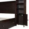 Queen Size Bed With All In One Cabinet, Shelf And Sockets - Espresso - Image 9