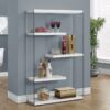 Bookshelf, Bookcase, Etagere, 5 Tier, Office, Glossy Contemporary & Modern - White - Image 3
