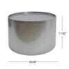 Braeburn - Handcrafted Round Coffee Table Hammered Surface - Silver - Image 4