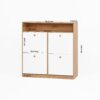 Shoe Storage Cabinet With 4 Flip Drawers And Wooden Handle For Entryway - Natural - Image 8